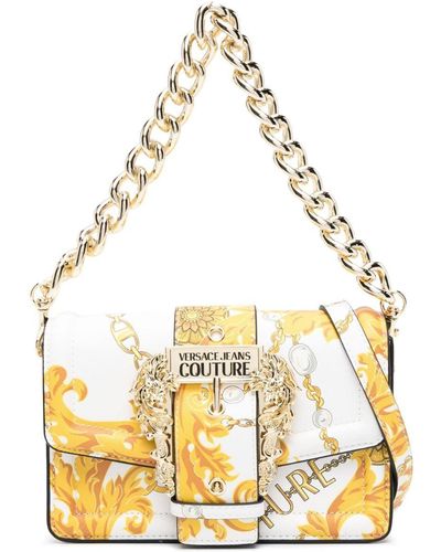 Versace Chain Couture-print Crossbody Bag - Metallic