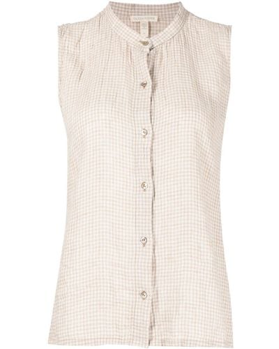 Eileen Fisher Sleeveless Button-up Shirt - Brown