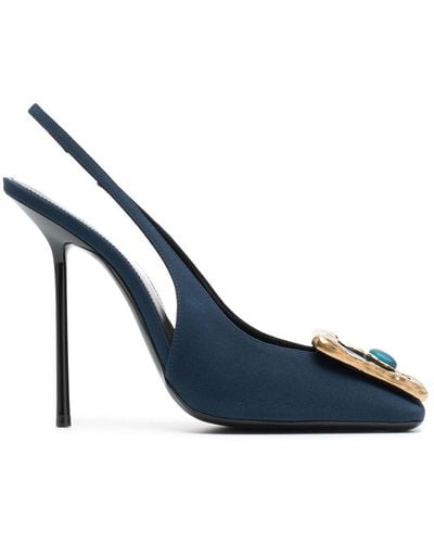 Saint Laurent Zapatos Maxine con tacón de 115mm - Azul