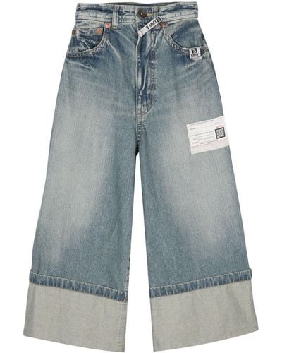 Maison Mihara Yasuhiro Rolled-up Wide-leg Jeans - Blue