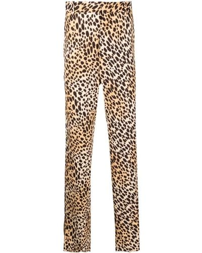 DSquared² Leopard-print Straight-leg Pants - Natural
