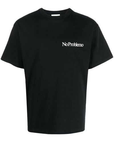 Aries T-shirt en coton à imprimé No Problemo - Noir