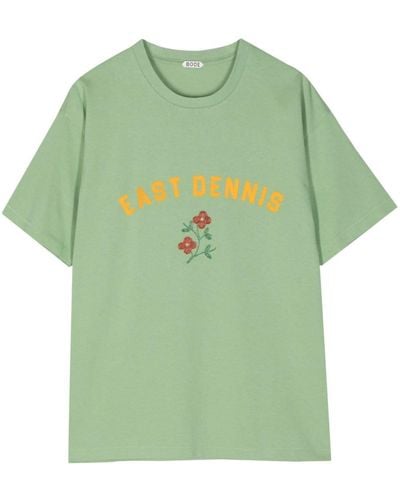 Bode Graphic Print Cotton T-shirt - Green