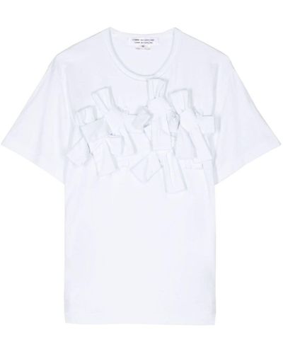 Comme des Garçons Tie-detail jersey T-shirt - Weiß