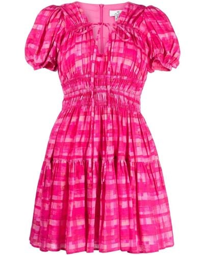 We Are Kindred Chloe Check-pattern Minidress - Pink