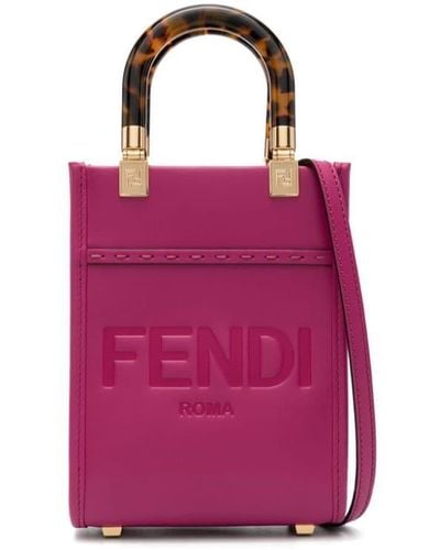 Fendi Shopper mit Logo-Prägung - Pink