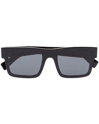 Prada Sonnenbrille mit eckigem Gestell - Schwarz