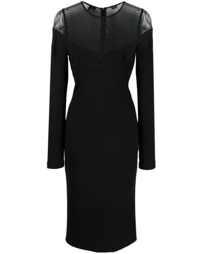 Pinko Long-sleeve Midi Dress - Black