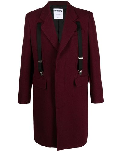 Moschino Manteau à bretelles - Rouge