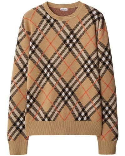 Burberry Vintage Check Intarsia-knit Sweater - Brown
