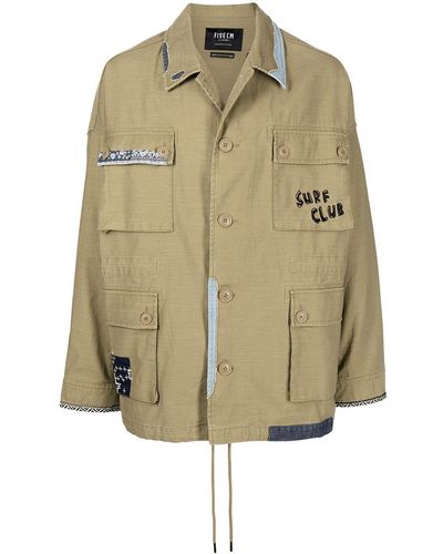 FIVE CM Patch-detail Shirt Jacket - Natural