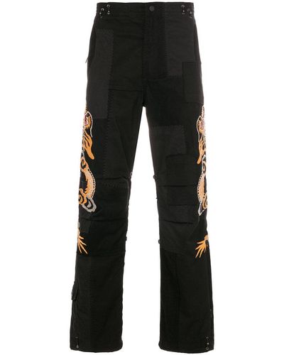 Maharishi Dragon Embroidered Trousers - Black