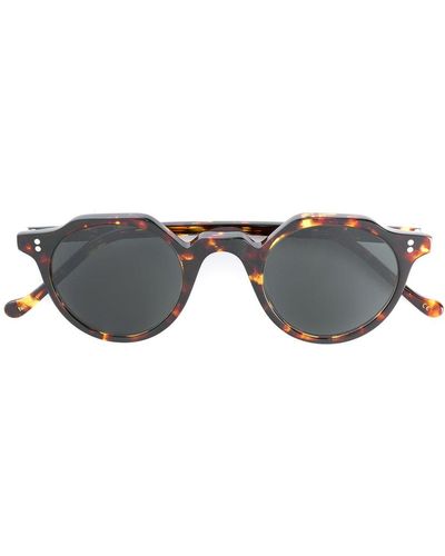 Lesca Tortoiseshell Round Frame Sunglasses - Grey