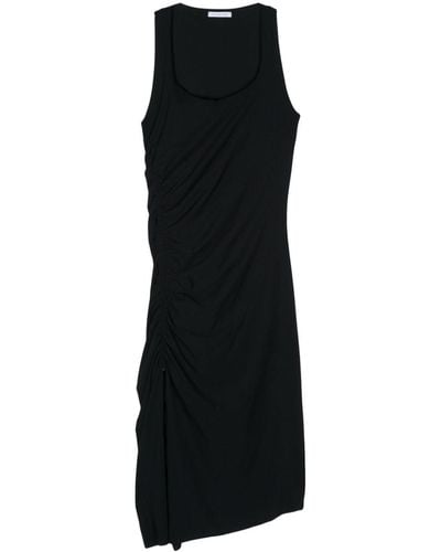 Patrizia Pepe Ruched-detail Midi Dress - Black