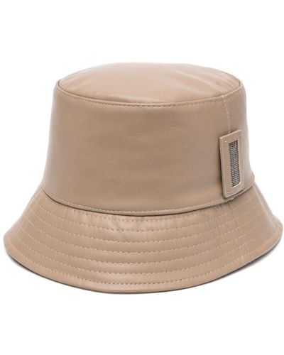 Peserico Cappello bucket in pelle - Neutro