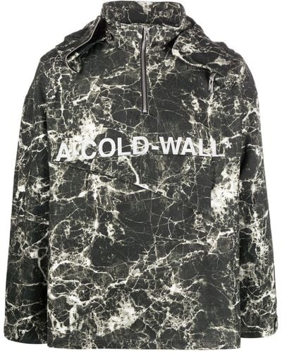 A_COLD_WALL* Marble-print Pullover Jacket - Gray