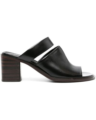 Lemaire Double Strap 55mm Leather Mules - Black