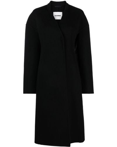 Jil Sander Long-sleeve Wool Coat - Black