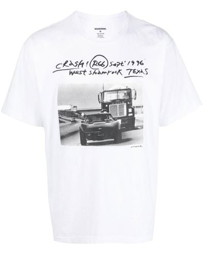 Neighborhood T-shirt On-4 con stampa - Bianco