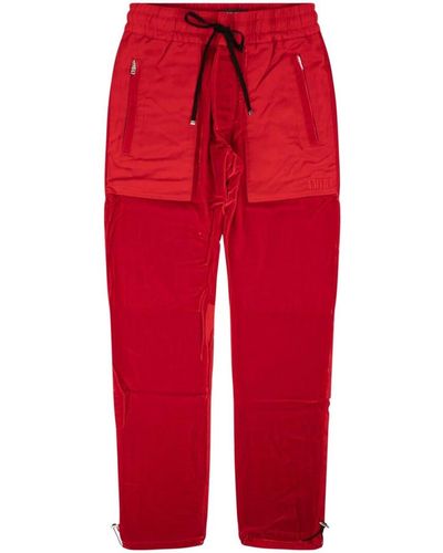 Amiri Straight-leg Velvet Track Trousers - Red