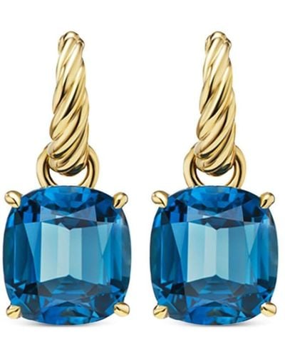 David Yurman Boucles d'oreilles pendantes Marbella en or 18ct - Bleu