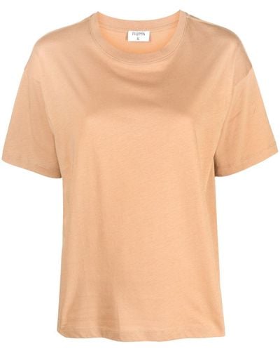 Filippa K T-shirt en coton à col rond - Neutre