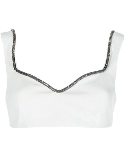 ANOUKI Cropped Fitted Bustier - White