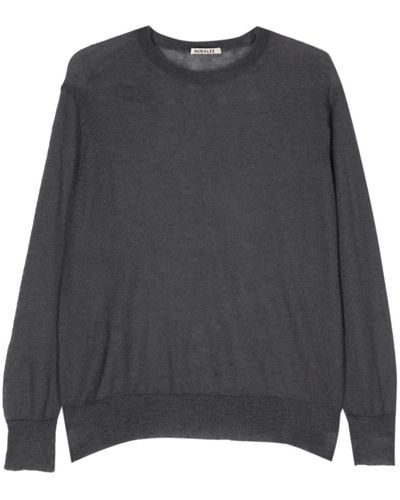 AURALEE Semi-sheer Fine-knit Sweater - Grey