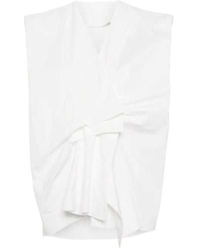 JNBY Blouse plissée à design sans manches - Blanc