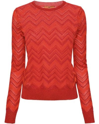 Missoni Zigzag Lurex Sweater - Red