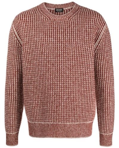 Zegna Jacquard-knit Cashmere Sweater - Pink