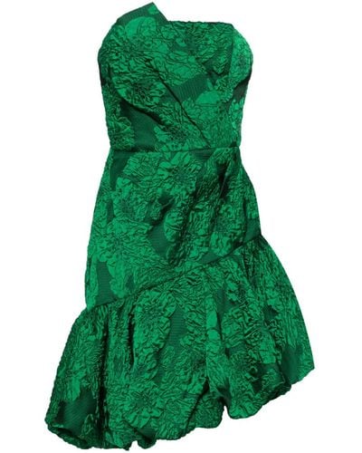 Marchesa Calathea Asymmetric Minidress - Green