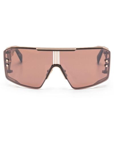 BALMAIN EYEWEAR Le Masque Pilot-frame Sunglasses - Pink
