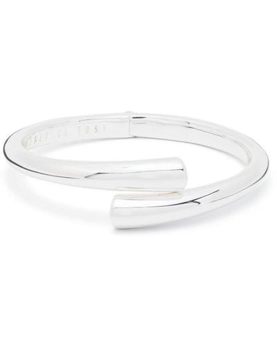 FEDERICA TOSI Bracelet Tube à logo gravé - Blanc