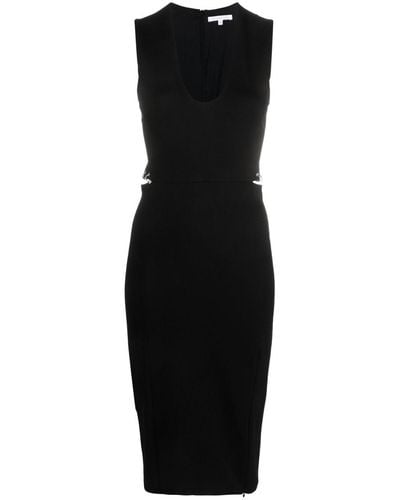 Patrizia Pepe Essential Ring-detailing Midi Dress - Black