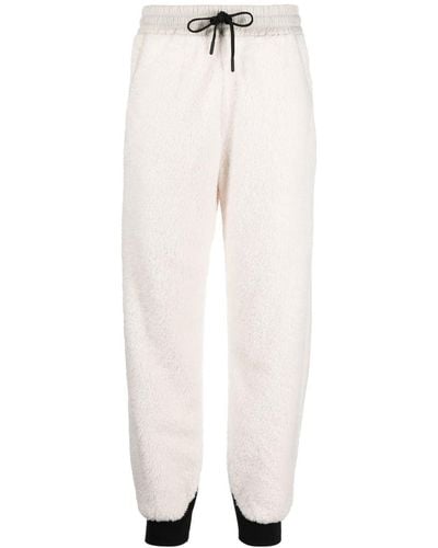 Moncler Fleece-texture Track Trousers - White