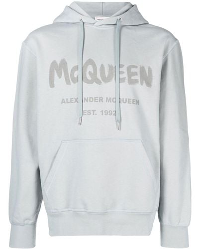 Alexander McQueen Hoodie Met Logoprint - Grijs
