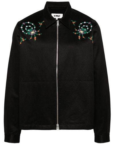 YMC Bowie Floral-embroidered Jacket - Black