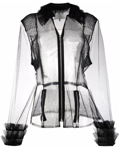 Maison Margiela Chemise en tulle - Noir