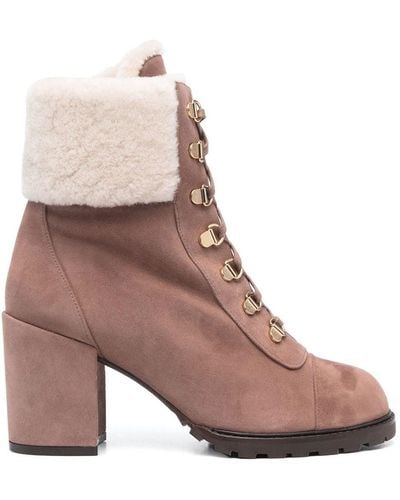 Stuart Weitzman 90mm Ankle Lace-up Fastening Boots - Brown
