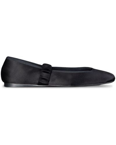 FRAME Odin Satin Ballerina Shoes - Black