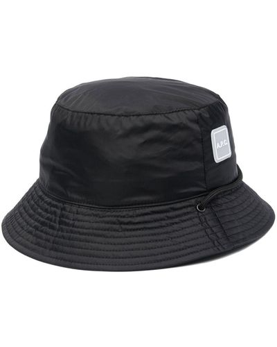 A.P.C. Sombrero de pescador con parche del logo - Negro