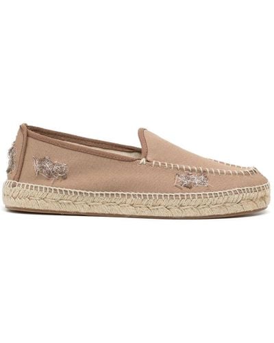 Maison Margiela Embroidered Canvas Espadrilles - Natural