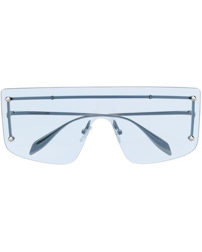 Alexander McQueen Shield-frame Spiked-stud Sunglasses - Blue