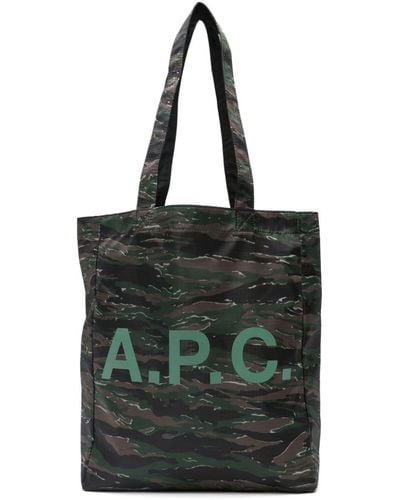 A.P.C. ロゴ ハンドバッグ - ブラック