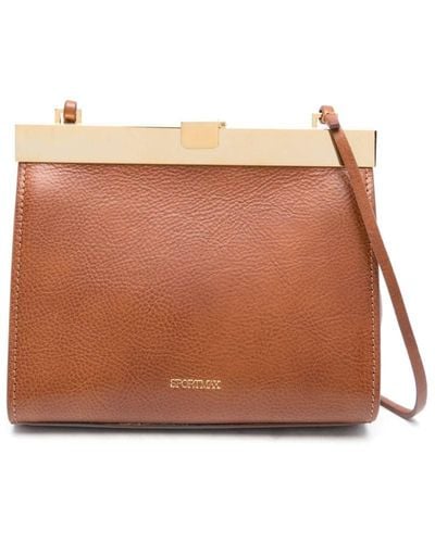 Sportmax Small Lizzie Leather Crossbody Bag - Brown