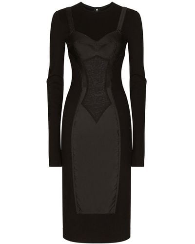 Dolce & Gabbana トロンプルイユ ドレス - ブラック