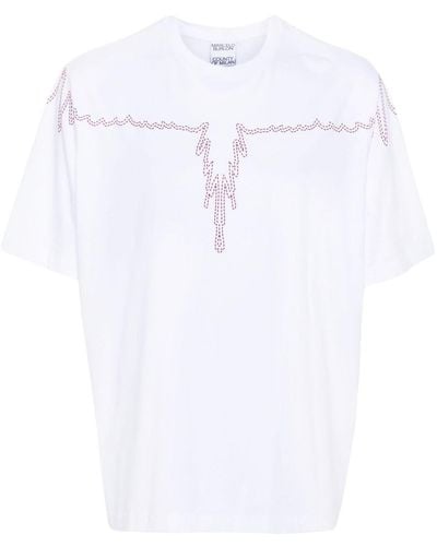 Marcelo Burlon Katoenen T-shirt Met Vleugelprint - Wit