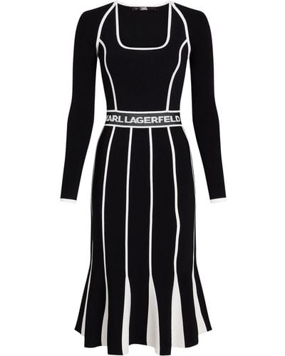 Karl Lagerfeld Transformer Knitted Midi Dress - Black