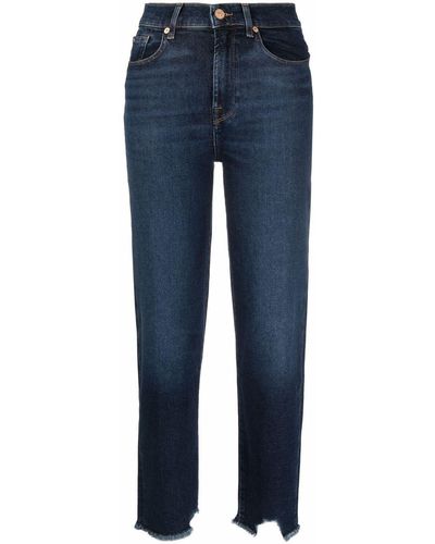 7 For All Mankind Malia High-rise Straight Jeans - Blue